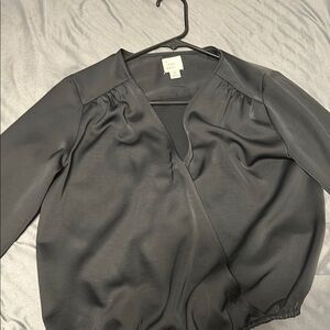 Black Satin Blouse